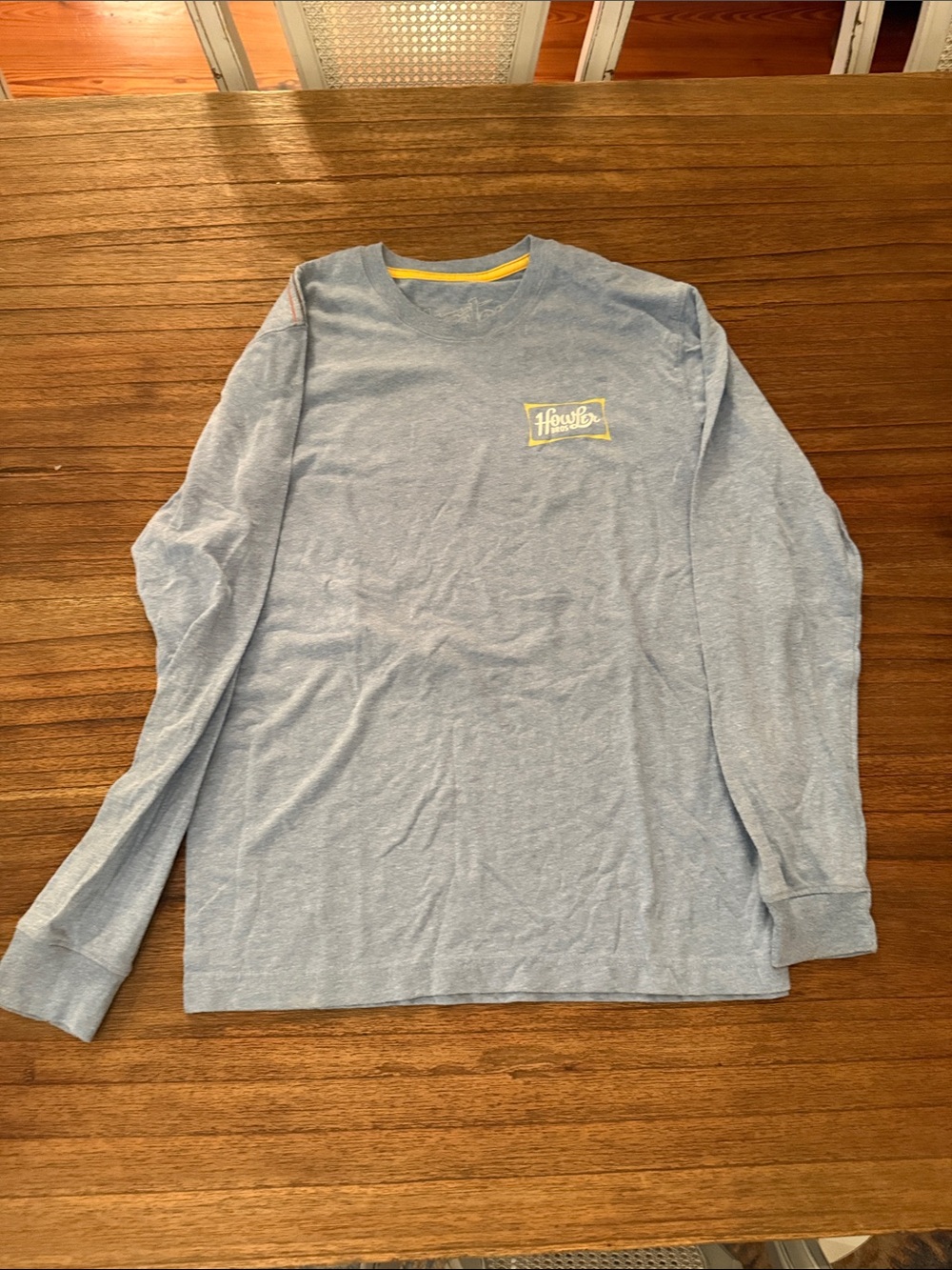 Howler Bros Light Blue Long Sleeve Tee with Yellow Logo